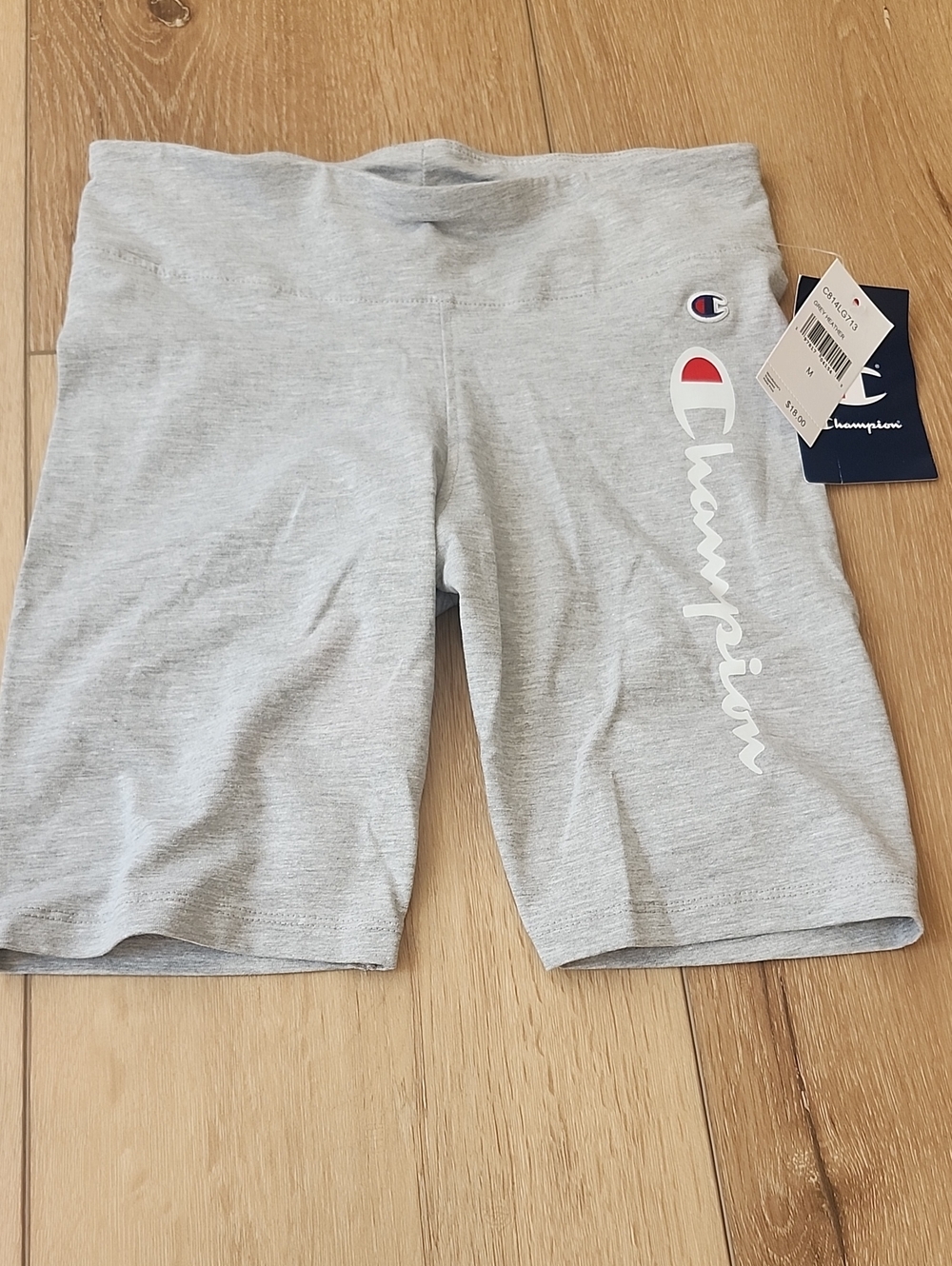 Champion Light Gray Bike Shorts, Girls Medium